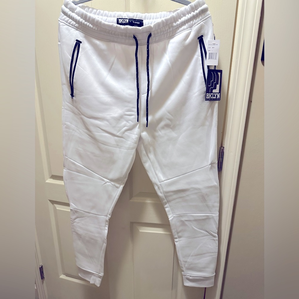 White bklyn sweat joggers